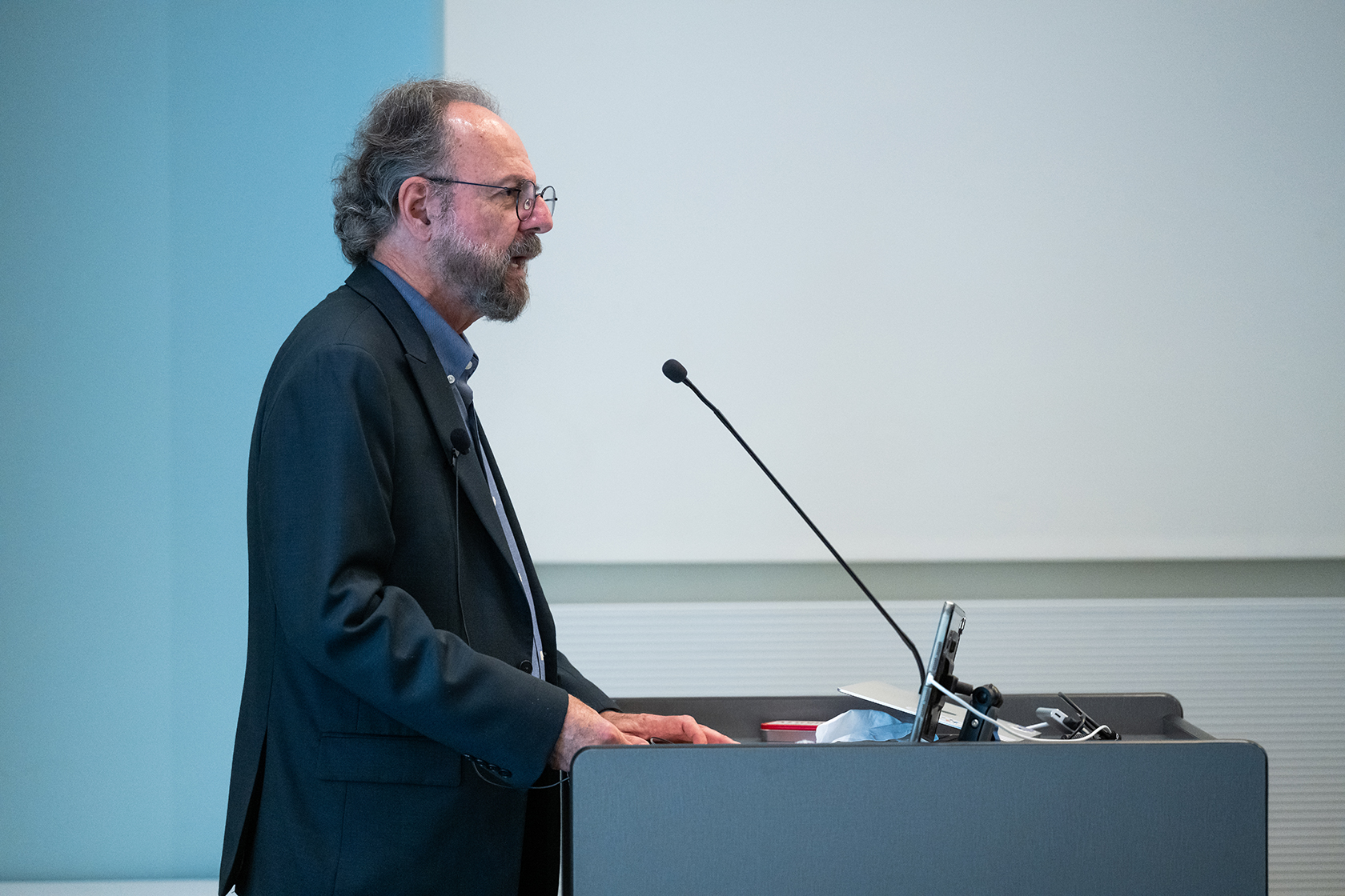 Executive Vice Chancellor and Provost David Marshall standing at a podium